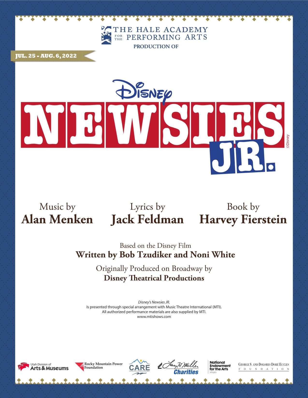 Newsies Jr. artwork